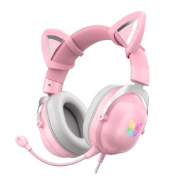 ONIKUMA X11 Cat Ears Wired Over Ear Gaming Headphone Pink