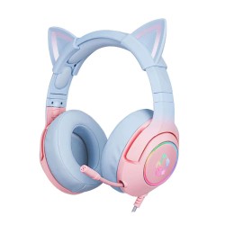 Onikuma K9 Elite Stereo Gaming Headset with Cat Ears Pink/Blue