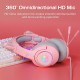 Onikuma K9 Elite Stereo Gaming Headset with Cat Ears Pink