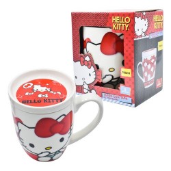 Taza porcelana Hello Kitty con tapa