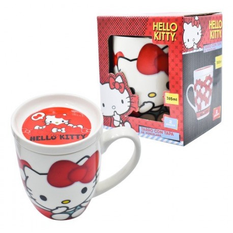 Taza porcelana Hello Kitty con tapa