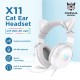 Onikuma X11 Cat Ears Wired Over Ear Gaming Headphone Pink