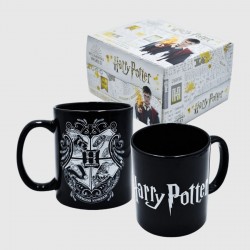 Harry Potter - Escudo Hogwarts Taza Negra Foto-luminiscente