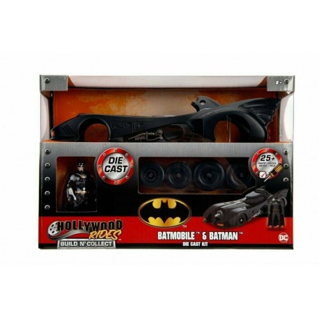 Hollywood Rides Build N Collect - Batimovil & Batman 1989 Tim Burton Die Cast Kit 1/24